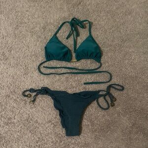 Two piece green string bikini